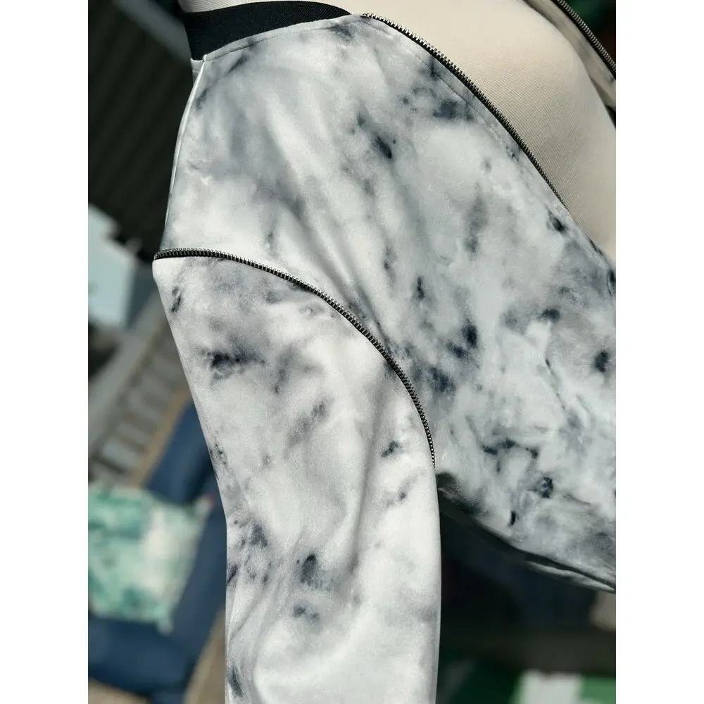 N1SQ Marble Print Zip-Up Jacket Streetwear - Picture 4 of 9